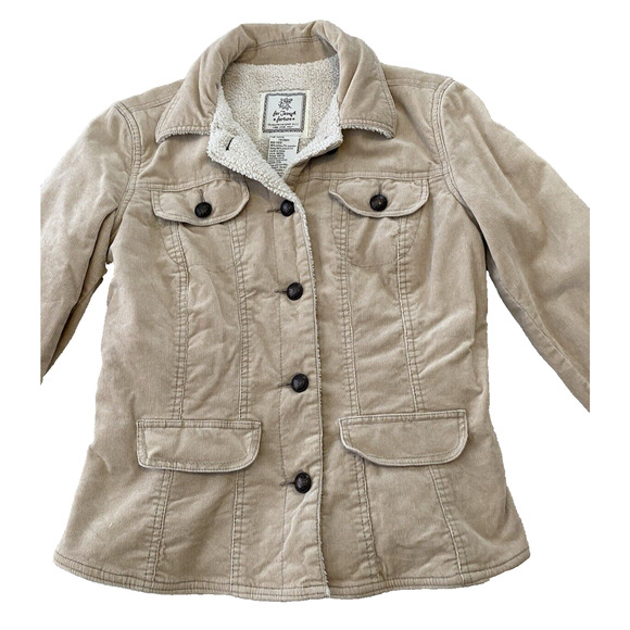 For Joseph Fortune Jacket Womens Medium Beige Corduroy Sherpa Lined Y2K Coat - Picture 6 of 16